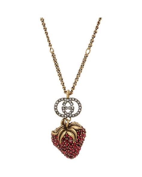 gucci strawberry necklace